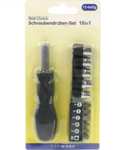 Best Choice Screwdriver + 11 Bit-plugs