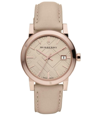 Burberry BU9109 Rose Gold Tone Beige Check Dial Women's Watch