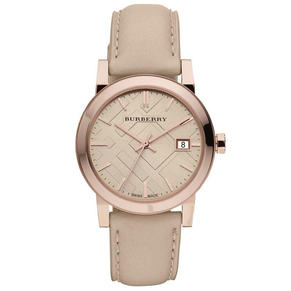 Burberry BU9109 Rose Gold Tone Beige Check Dial Women's Watch