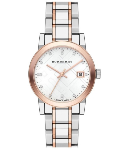 Burberry BU9127 Silver Dial Two-tone Ladies Watch