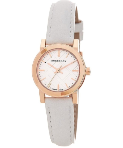 Burberry BU9209 Rose Gold Tone White Leather Women's Watch