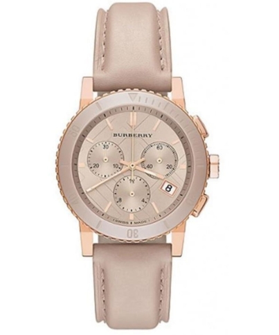 Burberry BU9704 Chronograph Rose Dial Rose gold-tone Women's Watch
