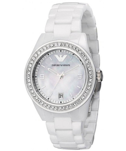 Emporio Armani AR1426 White Ladies Ceramica Watch