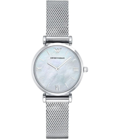 Emporio Armani AR1955 Mother Of Pearl Mesh Bracelet Ladies Watch